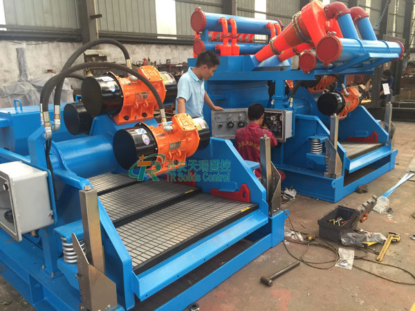 振動篩和一體機除砂除泥器的調試現場